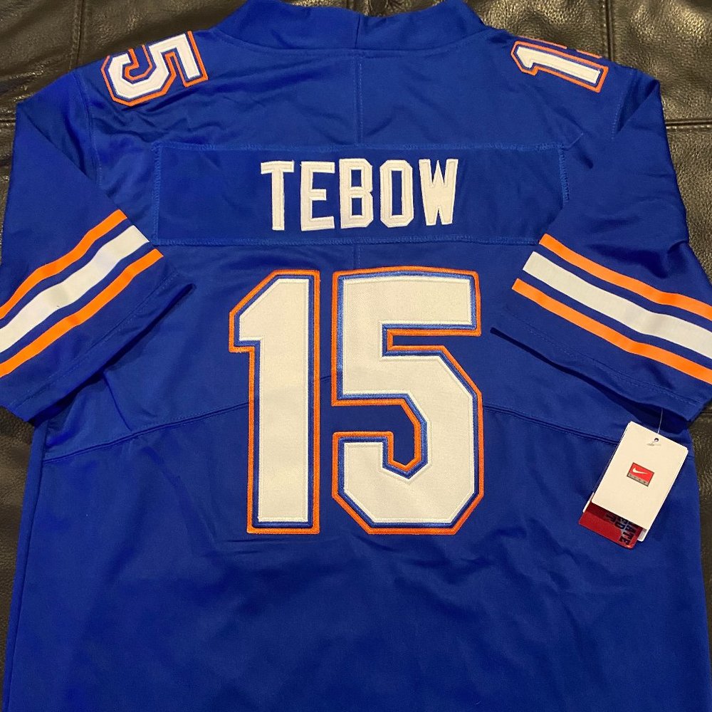 Nike NCAA FLORIDA GATORS TIM TEBOW #15 Men's JERSEY Blue Sz M,L,XL,2XL,3xl - Picture 1 of 4
